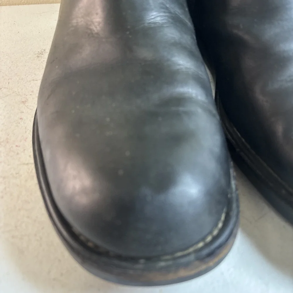 Timberland Men's Size 10 Black Leather Slip On Boots Waterproof